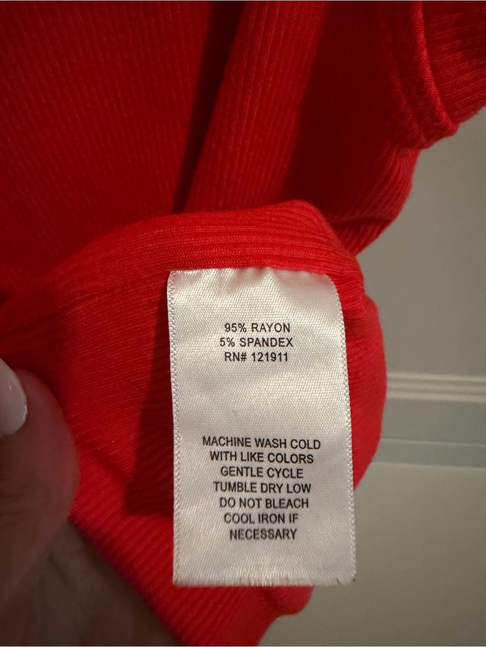 LNA Red Ribbed Tank Top - Picture 3 of 5